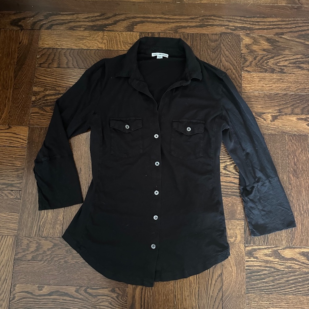 Contrast Panel Shirt James Perse
